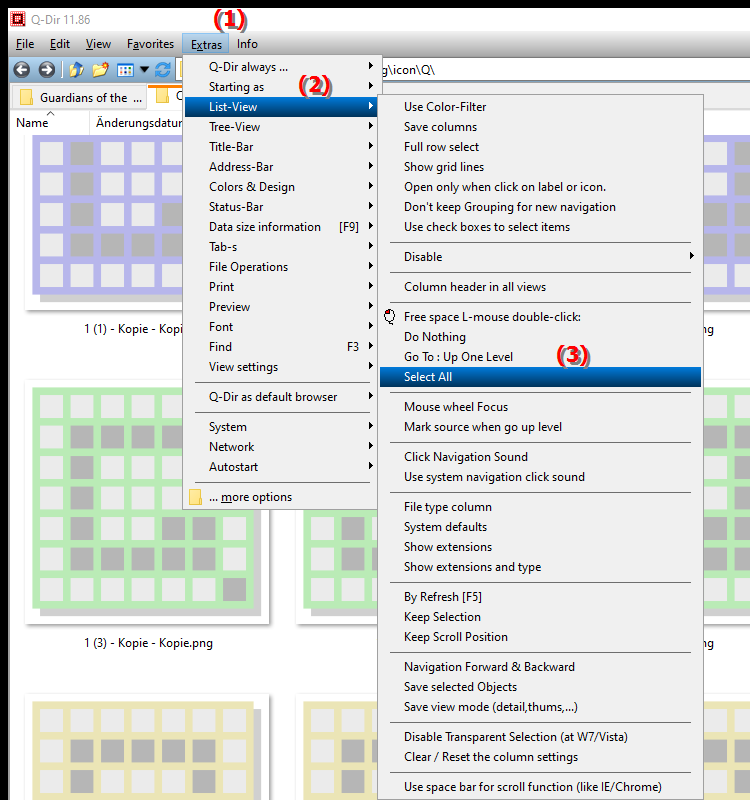 How can I select all items in File Explorer with a L mouse double click